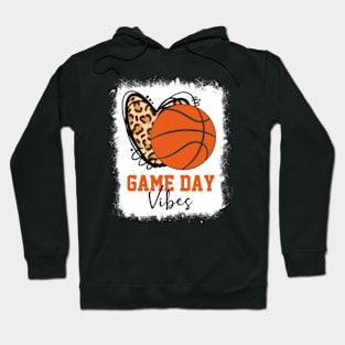 Bleached Game Day Vibes Basketball Fan Mom Grandma Auntie Hoodie